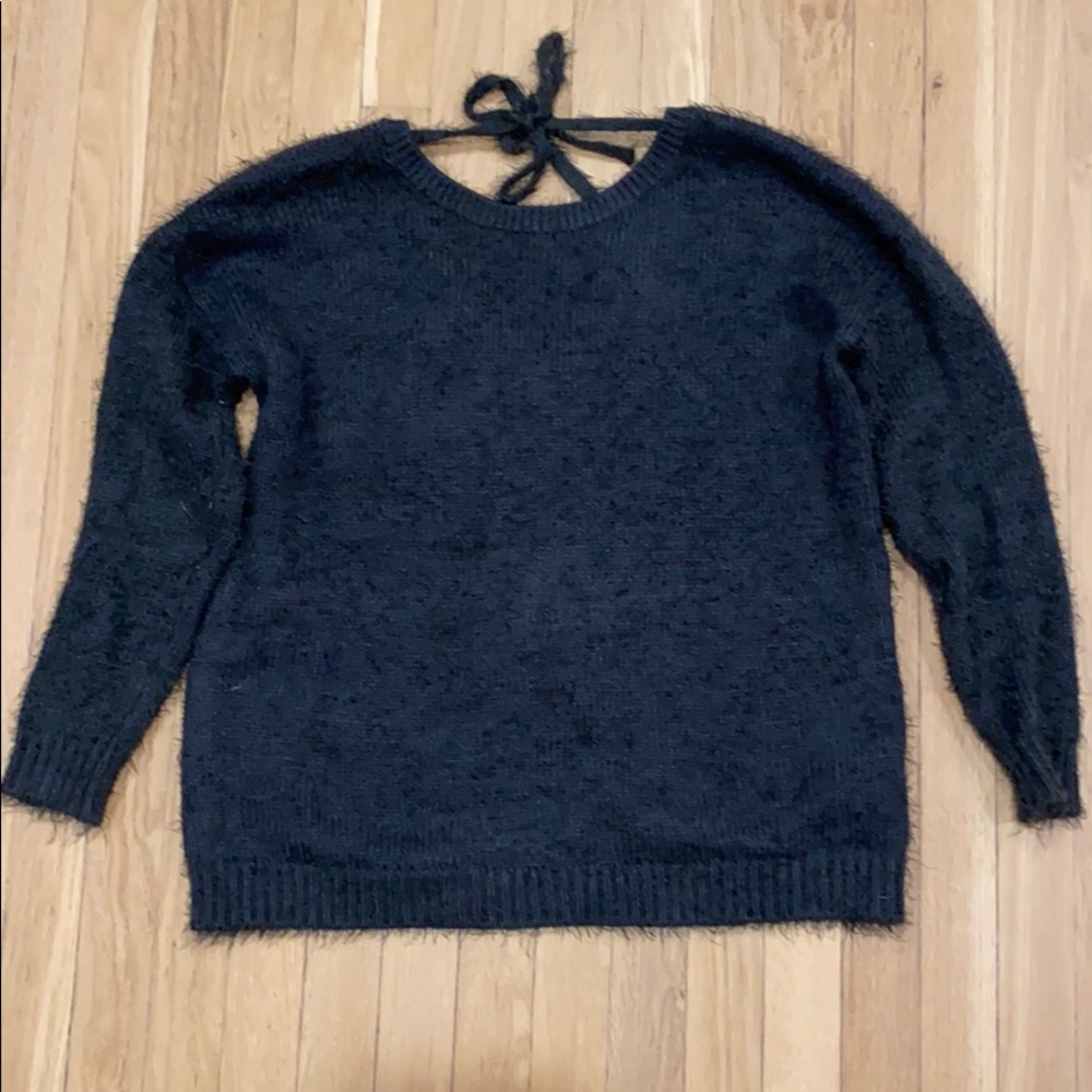 Green fuzzy sweater